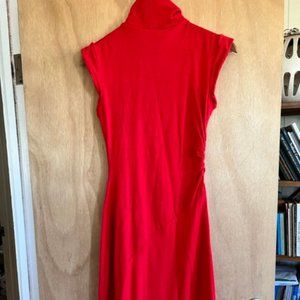 Vintage Diane Von Furstenberg Turtleneck Sleeveless Red Dress